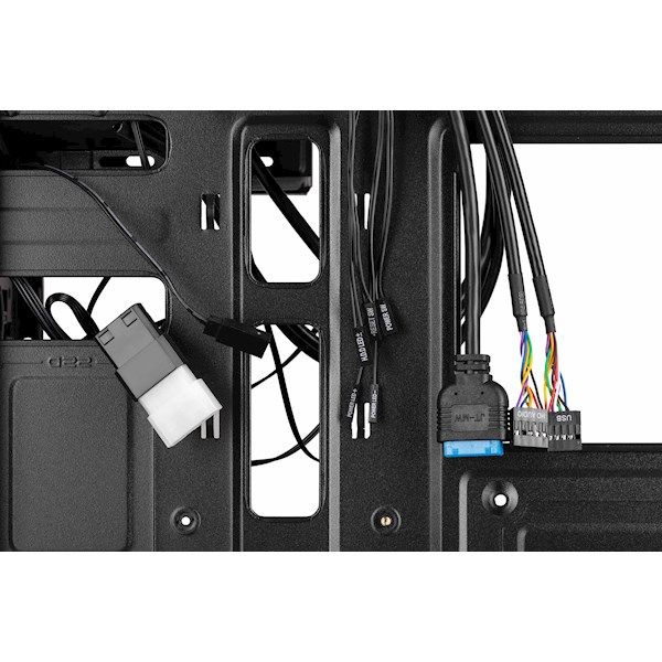 2E Computer case BASIS (RD850) MiniT, Micro ATX,Mini ITX,2xUSB2.0,1xUSB3.0,1x120mm ARGB,acrylic,(side panel), without PSU, black