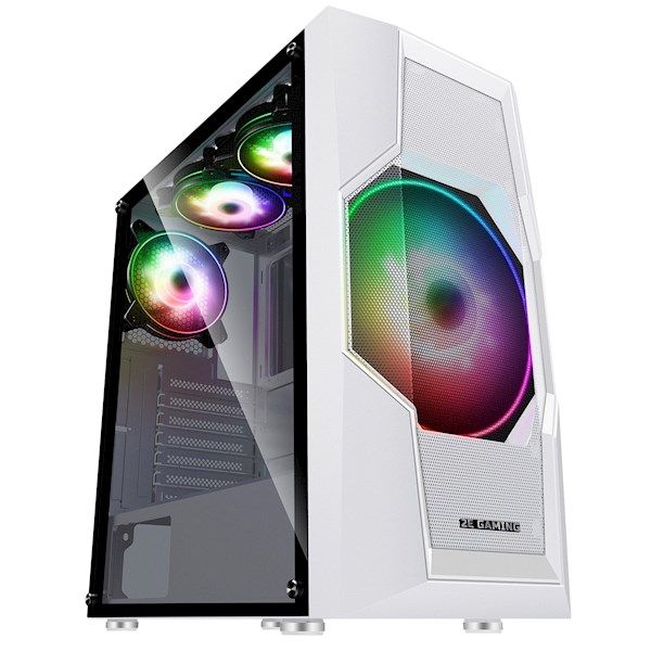 2E GAMING Computer case  TURBO (G2057W) , MidT, 2xUSB2.0,1xUSB3.0, 1x200+3x120ARGB,TG (side panel),without PSU,whiteMidT