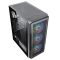 2E GAMING Computer case HEXAGON (G338) MidT,2xUSB2.0,1xUSB3.0, 1x120+3x120ARGB ,TG (side panel),without PSU,black