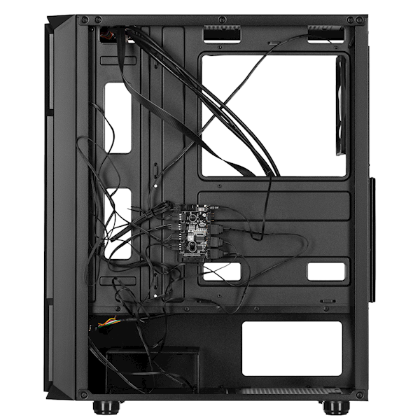 2E GAMING Computer case HEXAGON (G338) MidT,2xUSB2.0,1xUSB3.0, 1x120+3x120ARGB ,TG (side panel),without PSU,black