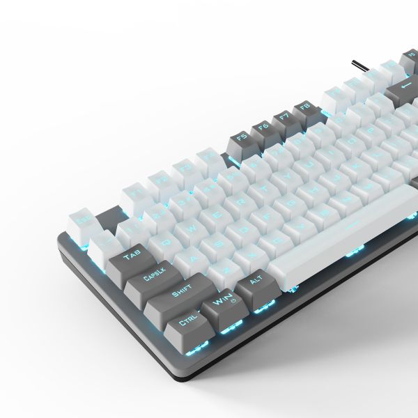 Keyboard: AULA F3287 RGB Wired Gaming Mechanical Keyboard Grey/White keycaps (Blue Switch)