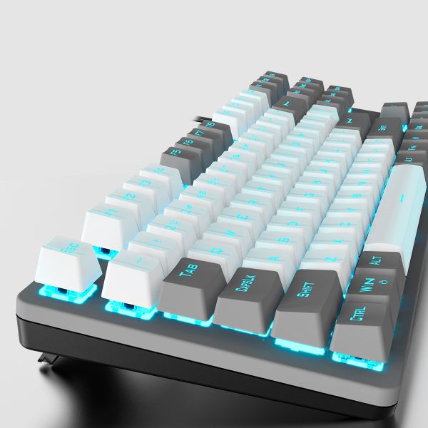Keyboard: AULA F3287 RGB Wired Gaming Mechanical Keyboard Grey/White keycaps (Blue Switch)