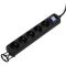 Power strip 2E 5XSchuko switch 3G*1.5mm2, 5m, black