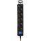 Power strip 2E 5XSchuko switch 3G*1.5mm2, 5m, black