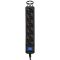 Power strip 2E 5XSchuko with switch, 3G*1.5mm2, 1.5m, black