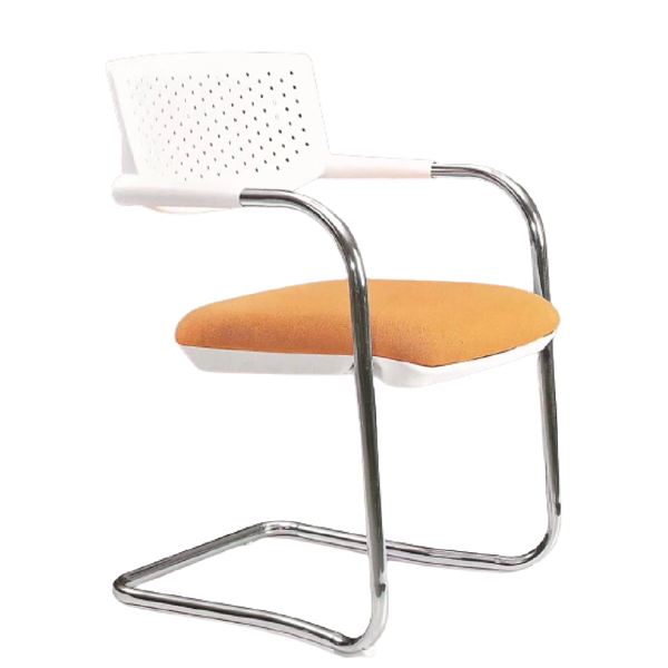 Visitor Chair ALLX SF119, Visitor Chair, Silver/White