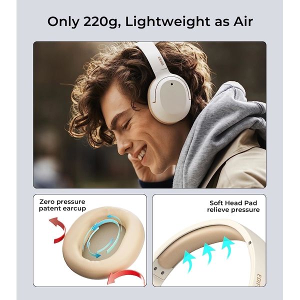 Headphones Edifier W820NB Plus, Headset, Wireless, Bluetooth, Ivory