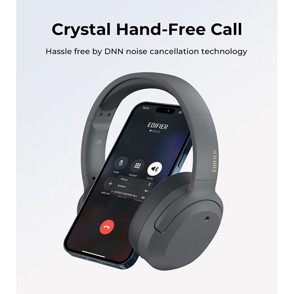 Headphones Edifier W820NB Plus, Headset, Wireless, Bluetooth, Gray
