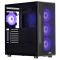 2E Gaming Computer case Splendor G4301, without PSU, 2xUSB 3.0, 1xUSB Type-C, 4x120mm ARGB, controller with remote, TG Side Panel, EATX, Black