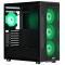 2E Gaming Computer case Splendor G4301, without PSU, 2xUSB 3.0, 1xUSB Type-C, 4x120mm ARGB, controller with remote, TG Side Panel, EATX, Black
