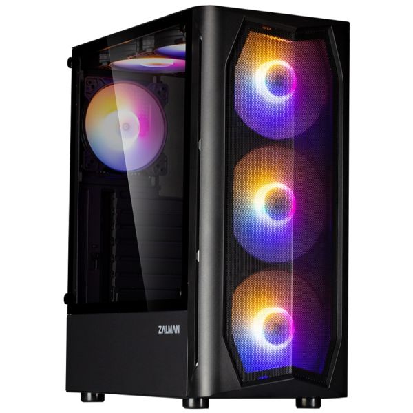 Zalman PC case N4 Rev.1 without PSU, 1xUSB3.0, 2xUSB2.0, 3x140mm, RGB, 3x120mm RGB, VGA 315mm, LCS ready, TG Side Window, ATX, black
