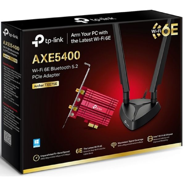 TP-Link, Archer TXE75E, AXE5400 Wi-Fi 6E Bluetooth PCle Adapter