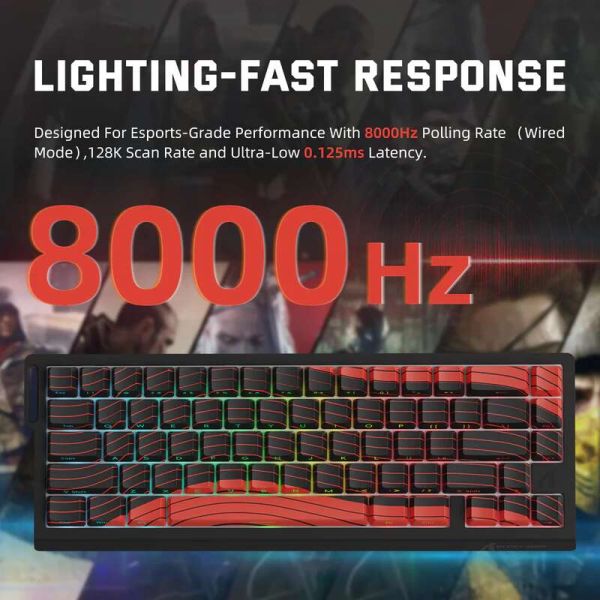 Attack shark X68 PRO Black and Red contour lines