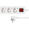 Power strip 2E 3XSchuko with switch, 3G*1.5mm, 1.5m, white