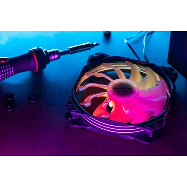 2E Gaming Case fan 2E Gaming Air Cool ACF120PA-ARGB, 120mm, 800-1700rpm, 4pin PWM, + 5V 3pin RGB, 19.4-33.8dBa