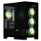 2E Gaming Computer case Fantom GK701B, without PSU, 2xUSB 3.0, 1xUSB Type-C, 4x120mm ARGB, controller with remote, TG Side/Front Panel, mATX, Black