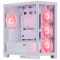 2E Gaming Computer case Fantom GK701W, without PSU, 2xUSB 3.0, 1xUSB Type-C, 4x120mm ARGB, controller with remote, TG Side/Front Panel, mATX, White