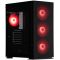 2E Gaming Computer case Virtus Neo G3301N, without PSU, 2xUSB 3.0, 1xUSB 2.0, 3x140mm ARGB, 1x120mm ARGB, controller with remote, TG Side Panel, ATX, Black