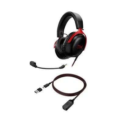 Headphone/ HP/ HyperX Cloud III %u2013 Wired Gaming Headset, PC, PS5, Xbox Series X|S Black/Red (727A9AA)