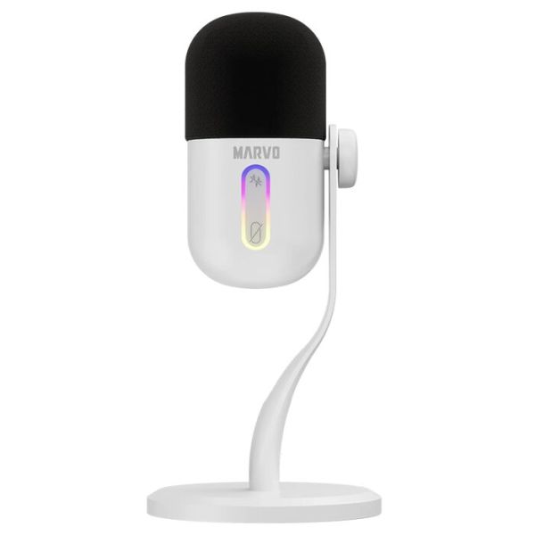 MARVO Blast 50 White Streaming Microphone