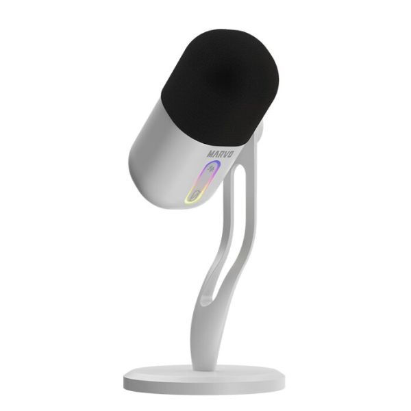 MARVO Blast 50 White Streaming Microphone