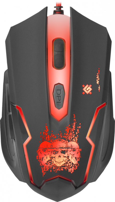 Defender Skull GM-180L black,6 buttons, 3200dpi