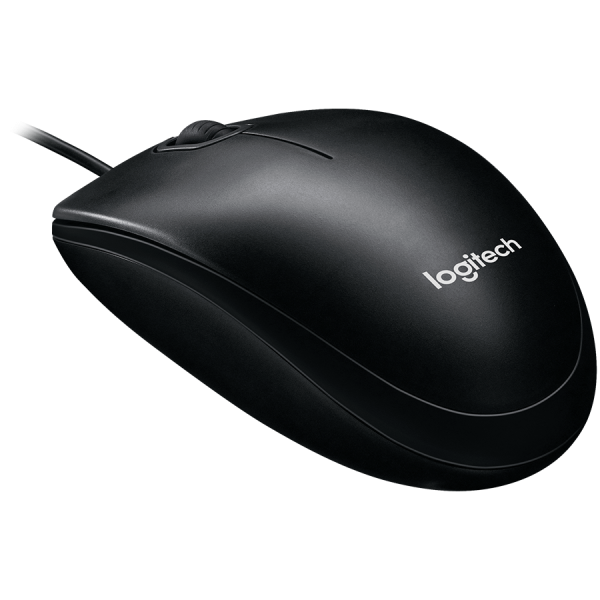 LOGITECH B100 Corded Mouse - BLACK - USB - B2B