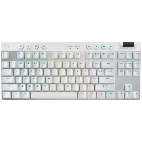 LOGITECH G PRO X TKL LIGHTSPEED Gaming Keyboard - WHITE - US INT'L - 2.4GHZ/BT - EMEA28-935 - TACTILE