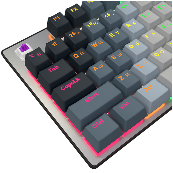 LORGAR Azar 514, Wired mechanical gaming keyboard, RGB backlight, 1680000 colour variations, 18 modes, keys number: 104, 50M clicks, linear dream switches, spring cable up to 3.4m, ABS plastic+metal, magnetic cover, 450*136*39mm, 1.17kg, white, EN+RU layout