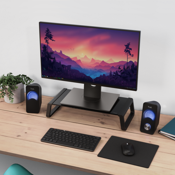 MONTA GLASS MONITOR STAND BLK