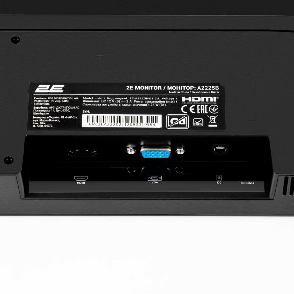 Monitor 2E 21.5" A2225B D-Sub, HDMI, VA, 100Hz