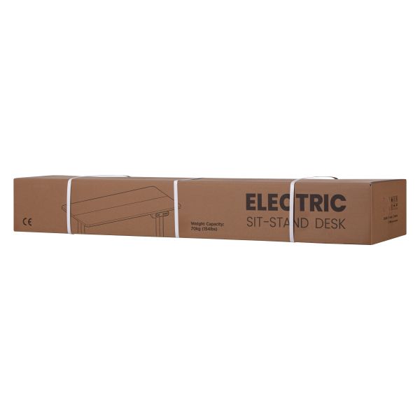 2E Computer Desk CE120W, height 72-120cm, electric motor, tabletop 120 60cm (white), metal base (white)