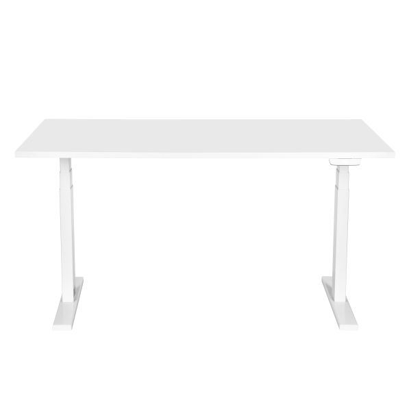 2E Computer Desk CE150W, height 62-128cm, electric motor, tabletop 150 75cm (white), metal base (white)