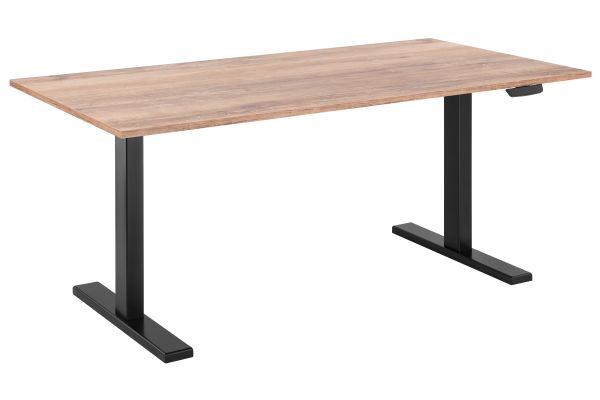 2E Computer Desk CE150WOLD, height 62-128cm, electric motor, tabletop 150 75cm (aged wood), metal base (black)