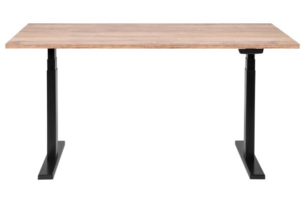 2E Computer Desk CE150WOLD, height 62-128cm, electric motor, tabletop 150 75cm (aged wood), metal base (black)