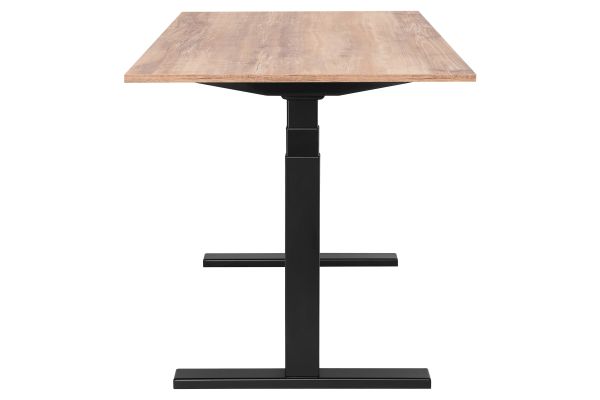 2E Computer Desk CE150WOLD, height 62-128cm, electric motor, tabletop 150 75cm (aged wood), metal base (black)