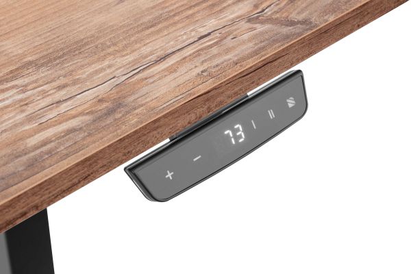 2E Computer Desk CE150WOLD, height 62-128cm, electric motor, tabletop 150 75cm (aged wood), metal base (black)