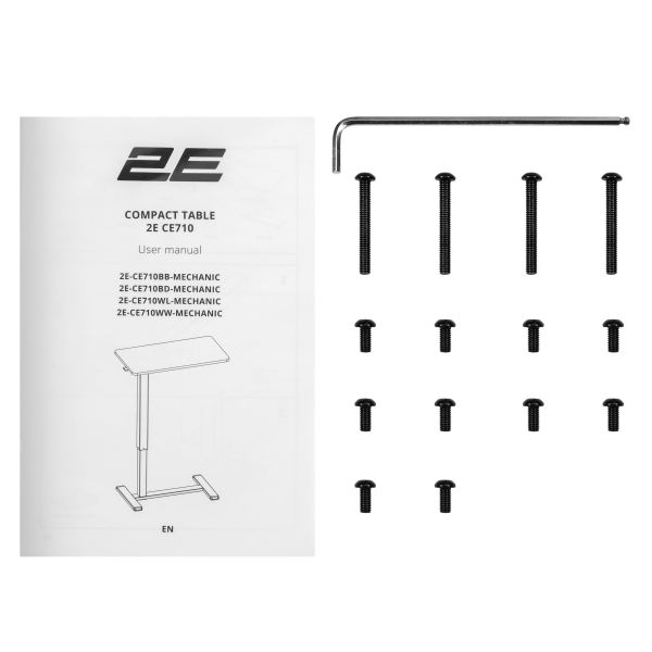 2E Compact Desk CE710BB, height 71-106cm, gas lift, tabletop 71x40cm (black), metal base (black)