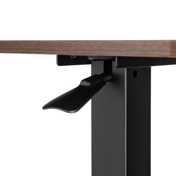 2E Compact Desk CE710BD, height 71-106cm, gas lift, tabletop 71x40cm (dark wood), metal base (black)