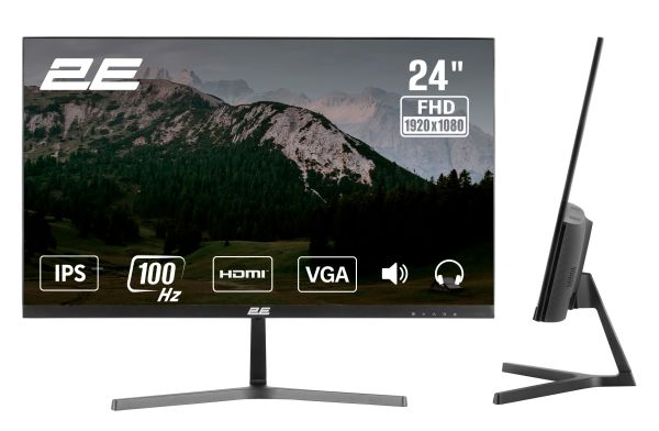 Monitor 2E 23.8" D2425B D-Sub, HDMI, MM, IPS, 100Hz, FreeSync