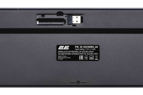 2E Keyboard membrane KS240 110key, WL/BT, EN/UK, grey-black