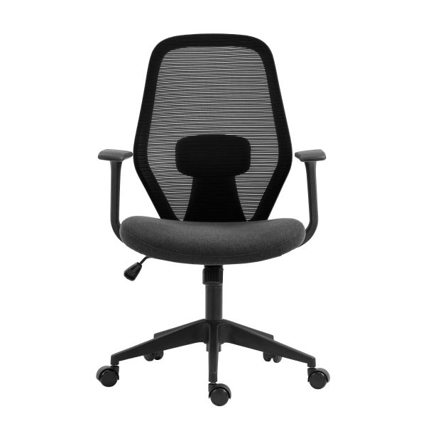2E Office Chair OC110, fabric, fixed armrests, black