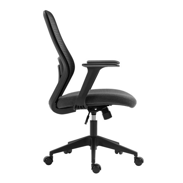 2E Office Chair OC110, fabric, fixed armrests, black