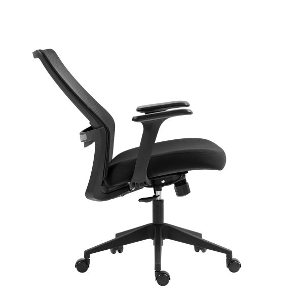 2E Office Chair OC140, fabric, fixed armrests, black