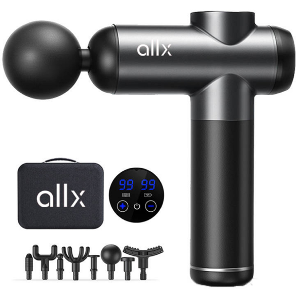 Electric Massager ALLX AXM-424G, 18W, 3200Rpm, Professional Massage Gun, Gray