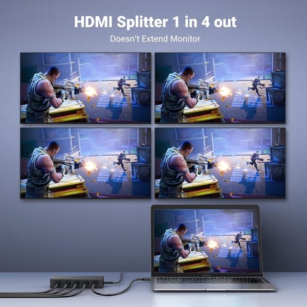 HDMI Splitter UGREEN CM570 (90514), HDMI Splitter 1 In 4, Black