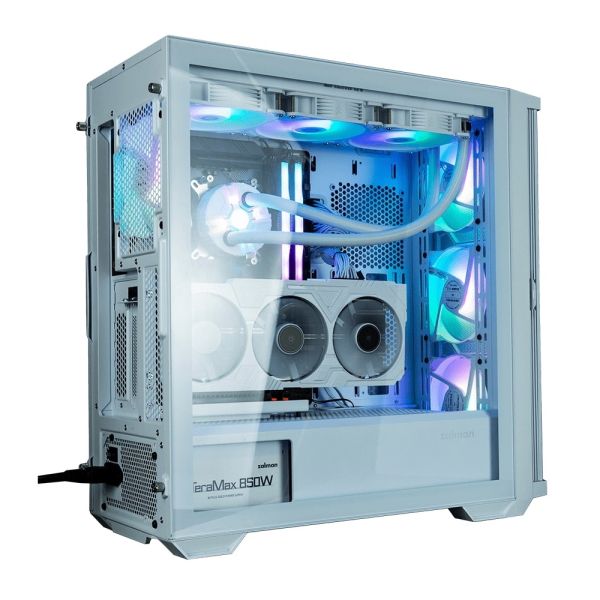 Zalman PC case Z10 Duo without PSU, 2xUSB3.0, 1xUSB Type-C, 3x140mm ARGB, 1x120mm ARGB, VGA 395mm, LCS ready, TG Side Panel, EATX, white
