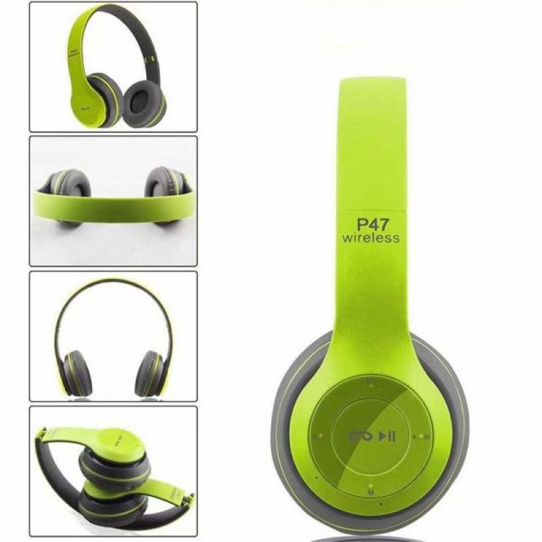 P47 Wireless Bluetooth Headphones Green
