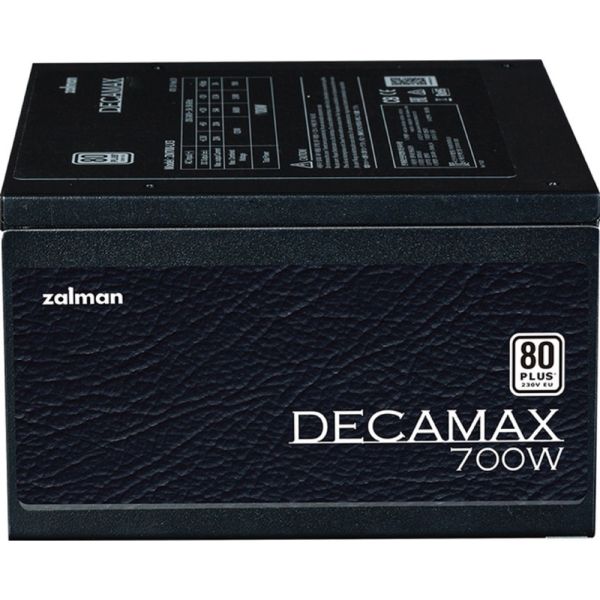 Zalman PSU Decamax  (700W) 85%, 80 Plus, 120мм, 1xMB 24pin(20+4), 1xCPU 8(4+4)+4pin, 3xMolex, 6xSATA, 4xPCIe 8pin(6+2)
