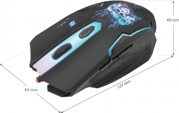 Defender Skull GM-180L black,6 buttons, 3200dpi